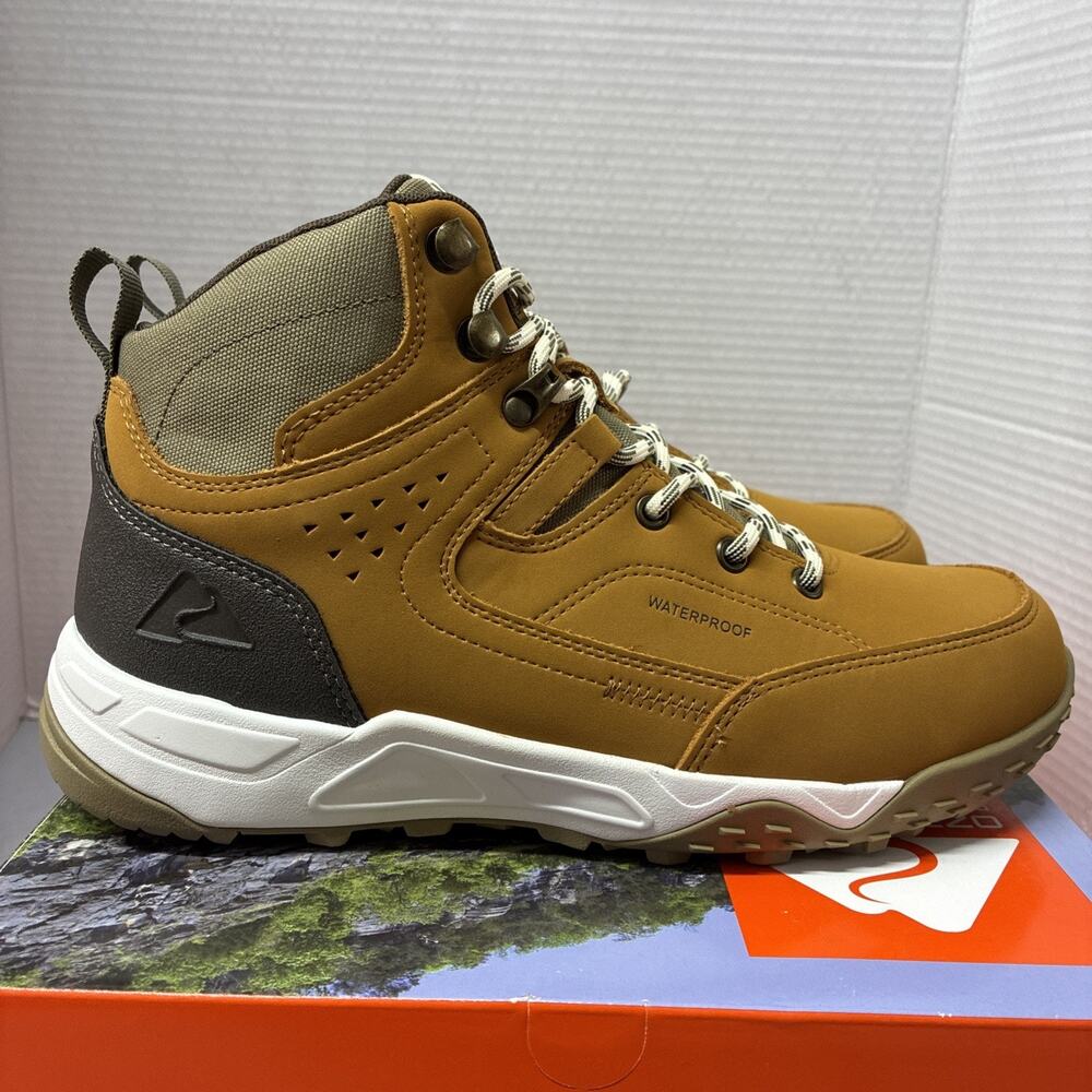 Ozark Trail Men’s Size 8 Sport Hiker Shoes Waterproof Hiking Boots Wheat Leather